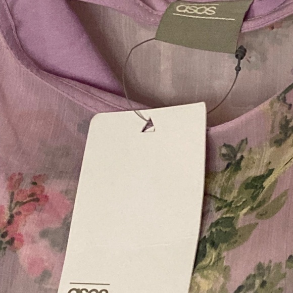 Strapless lavender floral print jumpsuit sz 10 - Picture 9 of 9